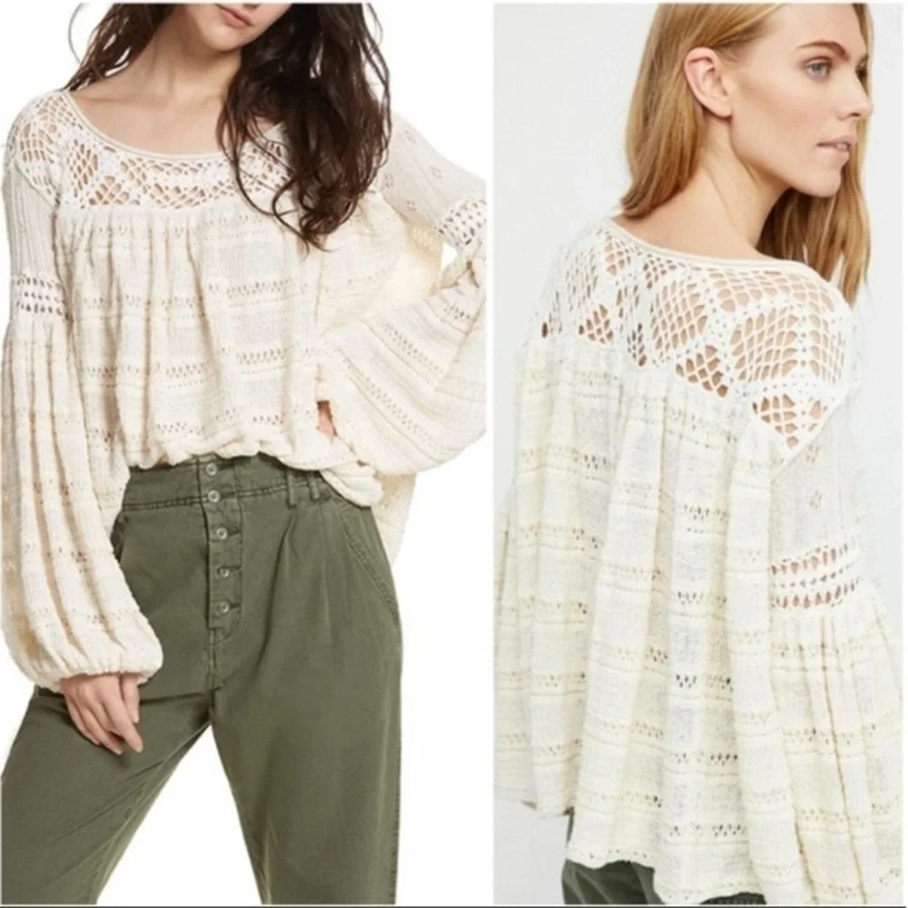 Free People Someday Crochet Eyelet Be…